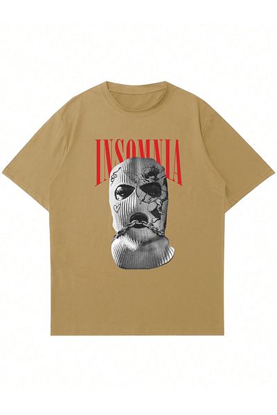 Mad&Calf Μπλουζάκι Unisex Insomnia Mask με στάμπα με λαιμόκοψη