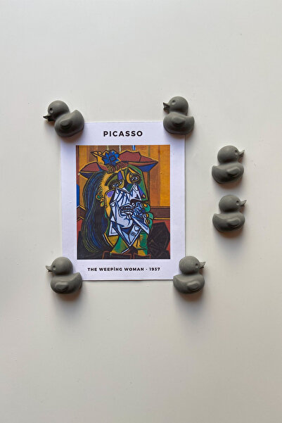 sin istanbul 6'lı Ördek Buzdolabı Magneti Antrasit