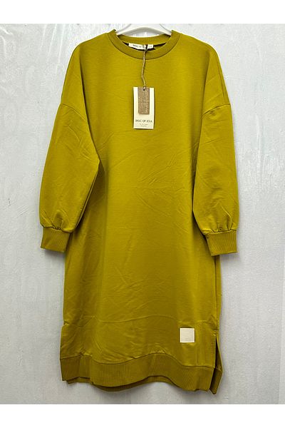Soul SOULWomen's Below the Knee Long Sleeve Elastic OLIVE OIL GREEN Tunic / sweat 30645