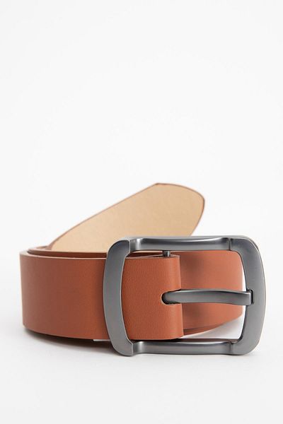 DeFacto Men's Rectangular Buckle Faux Leather Jean Belt B4226AXNS