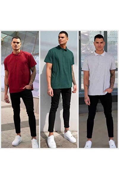 art of dress Ανδρικό μπλουζάκι Basic 3 τεμαχίων πόλο με λαιμόκοψη