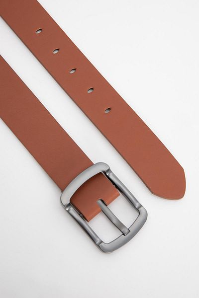 DeFacto Men's Rectangular Buckle Faux Leather Jean Belt B4226AXNS