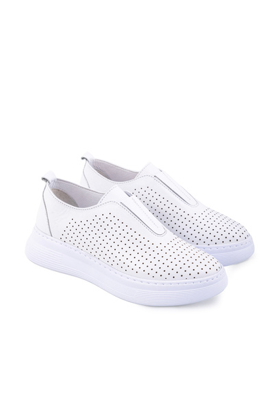 VENZA HAKİKİ DERİ KADIN SNEAKER  BEYAZ SİENA SERİSİ