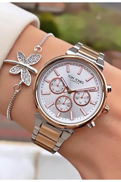 Tom Jones Marka Rose Gümüş Renk 2 Yıl Garantili Yeni Sezon Kadın Kol Saati - ...
