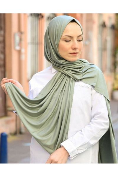 FRESCO SCARFS Hijab Hijab Χτενισμένο Βαμβακερό Σάλι Μούχλα Πράσινο