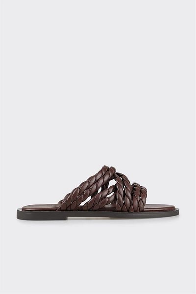 Elle Shoes شبشب نسائي من الجلد البني