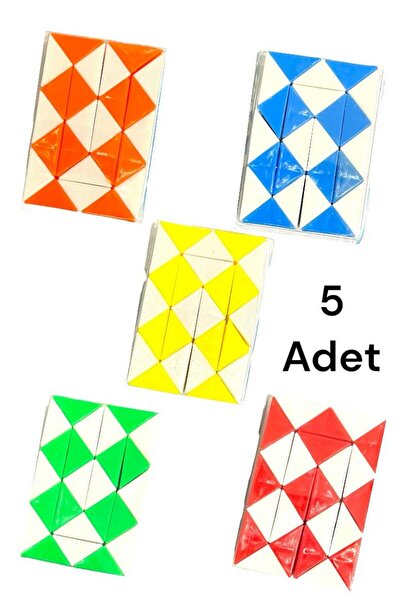 SIFIR312 5 Adet Magic Snake Rubik Şekilden Şekle Giren Sihirli Yılan Zeka Küp...