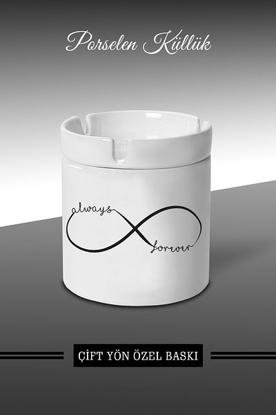 Bytwo Infinity Always Forever Designed Scrumieră - Scrumieră din porțelan - Scrumieră *külbytX357