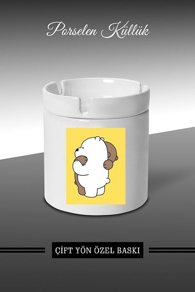 bymat Ponchik Designed Ashtray - Porcelain Ashtray - Ash Tray *külbymX76