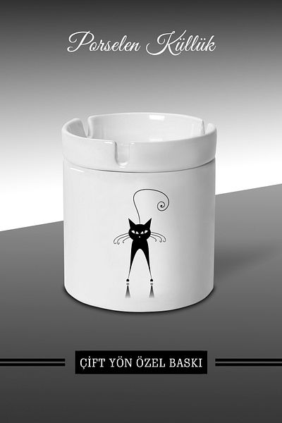 bymat Acrobat Cat G- Designed Ashtray - Porcelain Ashtray - Ashtray *ashtray