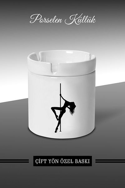 bymat Dancing Designed Ashtray - Porcelain Ashtray - Ashtray *külbymX40
