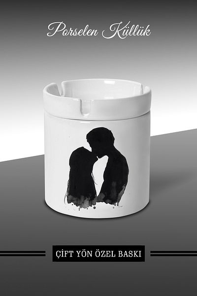 bymat Τασάκι Dark Lover Design - Τασάκι πορσελάνης - Επιτραπέζιο τασάκι *külbymX89