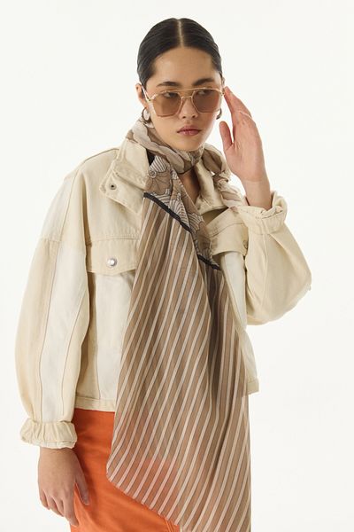 FENZA SCARF Σάλι Diana Mink με βαμβακερή γραμμή