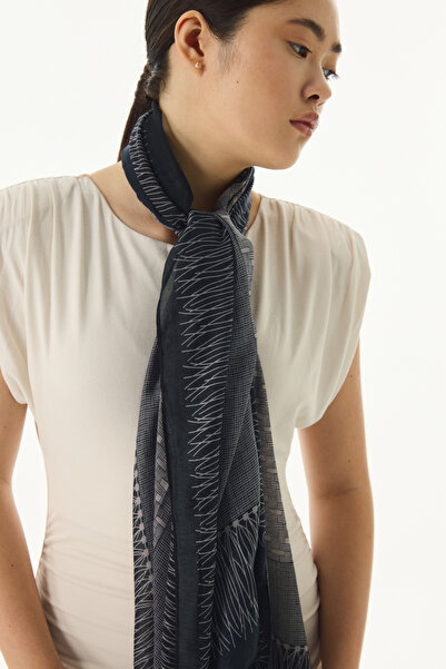 FENZA SCARF ARIA ΣΧΕΔΙΟ ΚΑΡΤΟΥΝ ΓΚΡΙ ΒΑΜΒΑΚΙ ΣΑΛΙ