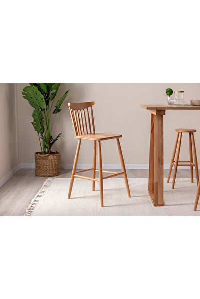 MsmWood Hestia İskandinav Tarz Uzun Bar, Mutfak Sandalyesi