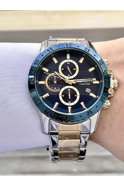 Ferrucci Men's Multifunctional Metal Band Wristwatch