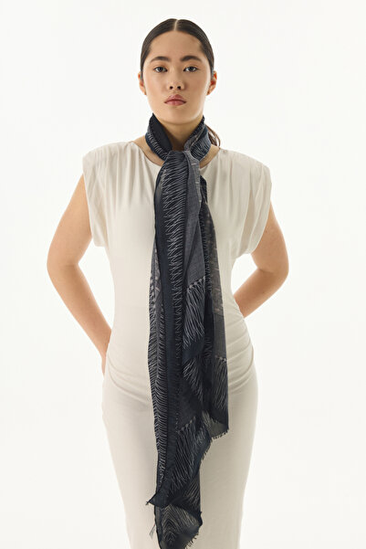 FENZA SCARF ARIA ΣΧΕΔΙΟ ΚΑΡΤΟΥΝ ΓΚΡΙ ΒΑΜΒΑΚΙ ΣΑΛΙ