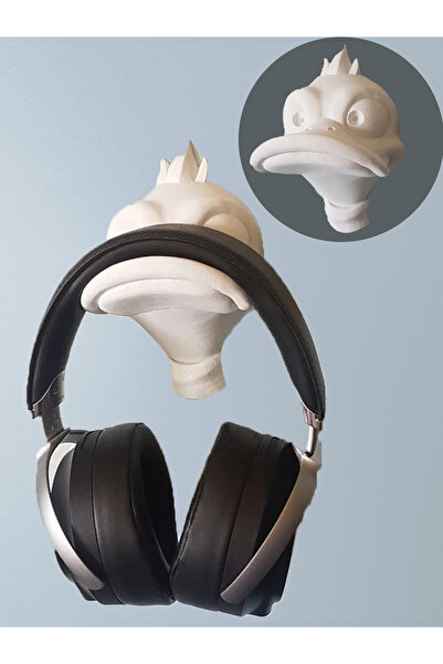 Nerva Design 3D Ördek Kulaklık Standı, Duvara Monte Dekoratif Kulaklık Tutaca...