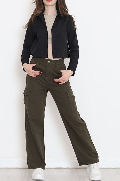 Lisinya Lisinya275 Crop Shirt Black1