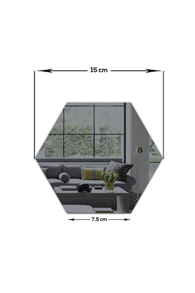 Decorita Ayna | Füme Ayna | 30'lu Takım Altıgen Ayna