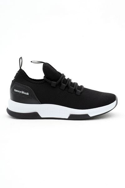 Tonny Black Unisex černobílá prodyšná textilní Poly podrážka Šněrovací sportovní obuv