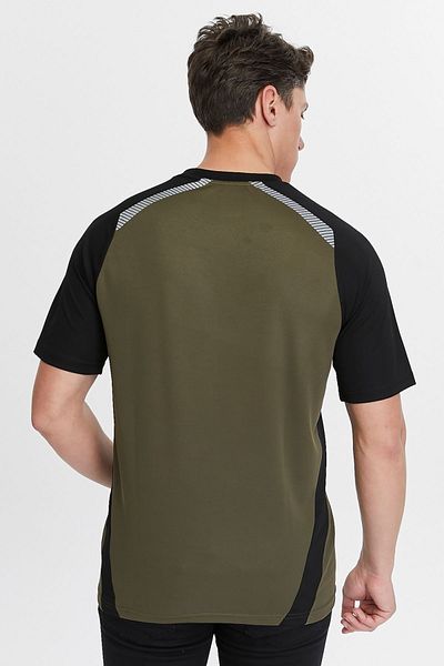 Uniprom Men's Crew Neck T-Shirt Breathable Fabric Procool Sports Outdoor T-Shirt Khaki-Black