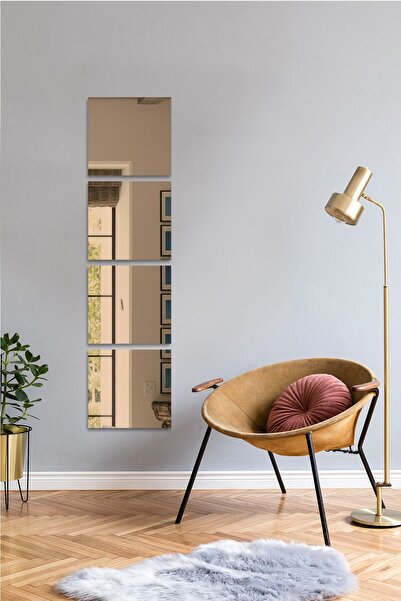 Decorita Ayna - Bronz Ayna - 4'lü Takım Kare Ayna - 30cm X 30cm