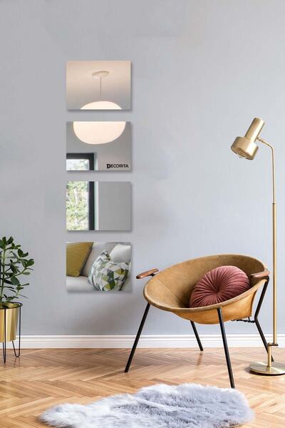 Decorita Ayna - 4'lü Takım Dikdörtgen Ayna - 25cm X 35cm