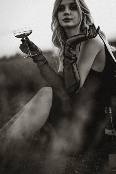 Bontex Mănuși de sezon nou, negre, lungi, tul mănuși de mireasă pentru fotogr...