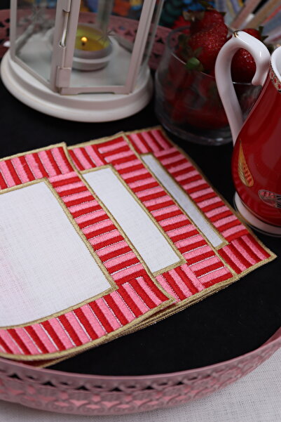 vipceyiz منديل تقديم القهوة المزخرف بالبلاط (2 قطعة)