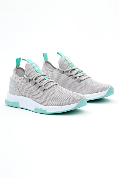 Tonny Black Unisex Gray Green Breathable Fabric Poly Sole Lace-up Sneakers