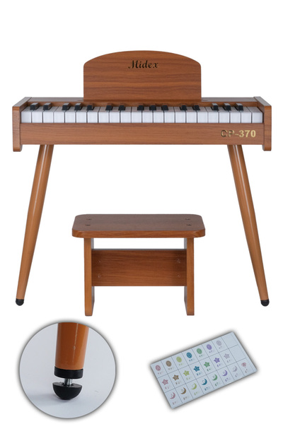 Midex Cp-370or Ahşap Çocuk Piyanosu Pilli 37 Tuşlu Gerçek Piyano Tuşları