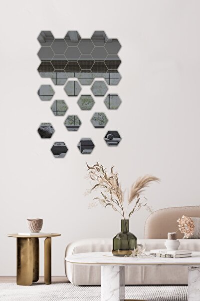 Decorita Ayna | Füme Ayna | 30'lu Takım Altıgen Ayna