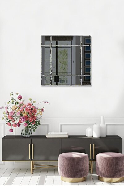 Decorita Ayna - Füme Ayna - 9 Parçalı Tasarım Ayna - 60cm X 60cm