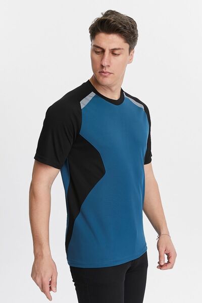 Uniprom Чоловічі шорти з нульовим коміром з дихаючої тканини Procool спортивна футболка на відкритому повітрі IndigoBlack