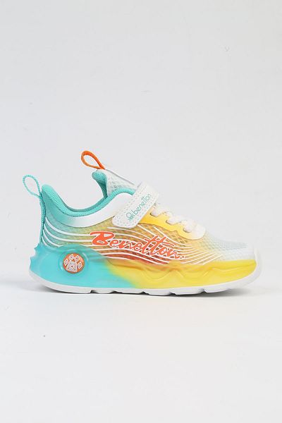 Benetton ® IMPORTED White Yellow Children's Sports Shoes BNI-10277
