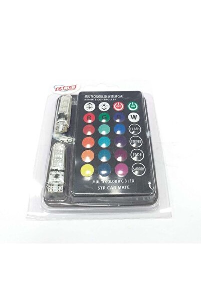 Carub 12v Kumandalı 6 Ledli (T10 DİPSİZ) Ampul 7 Renkli 4 Fonksiyon Unıversal...