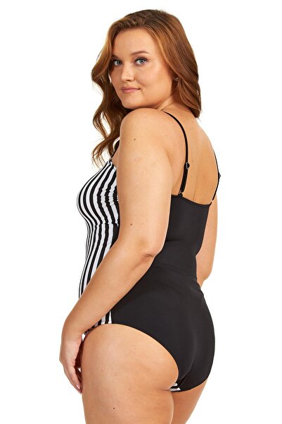 Argento Смугастий купальник великого розміру без бретелей