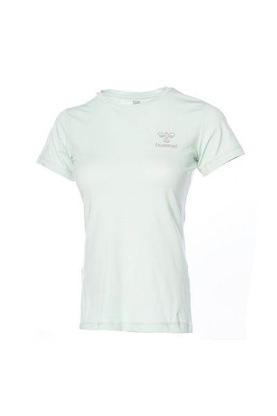 hummel Tricou verde pentru damă, slim fit, cu gât crew - 911306 -2519 HMLDENI