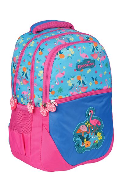 Relaxion Rlx-1350 First school bag with feeding for girls Filamingo