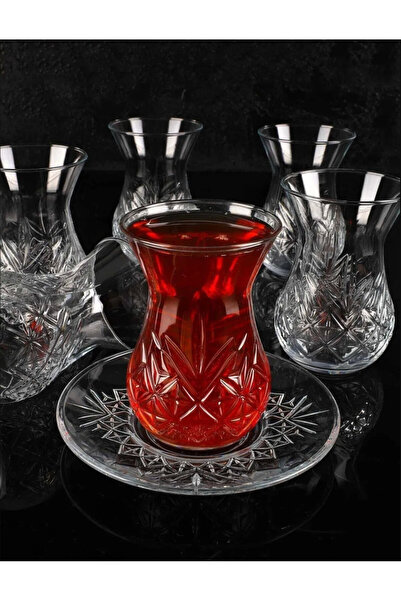 Veliday KESME ÇAY BARDAK TAKIMI - 6 KİŞİLİK. - 12 PARÇA BARDAK TAKIMI