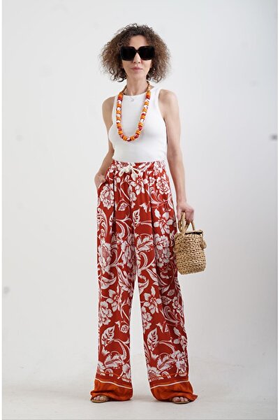 Zelish My Sister Cinnamon Border Pattern Trousers