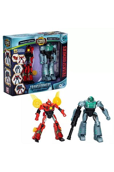 transformers EarthSpark Terran Twitch and Robby Malto Double Action Figure Set