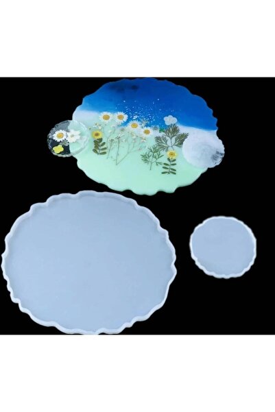 Şenhomee Epoksi Silikon Kalıp Büyük Tepsi Kenarı Dalgali Model 33.5 Cm