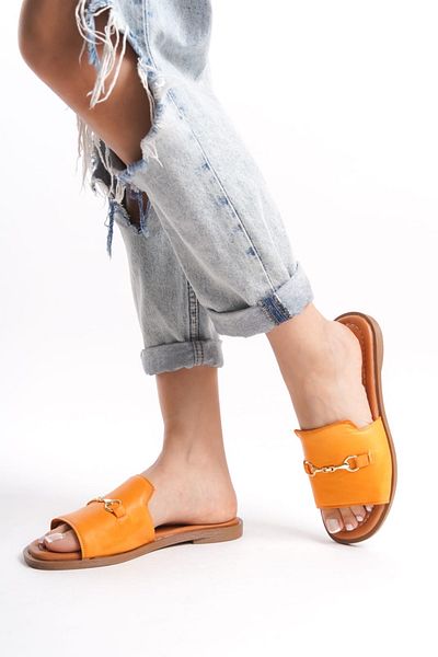 ERNİLA Women's Slippers - Genuine Leather