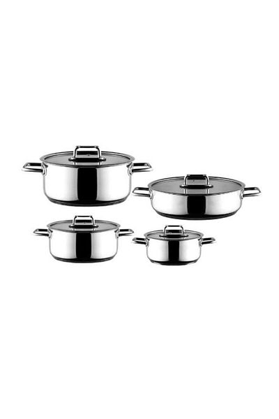 Aryıldız Colombos 8 Piece Stainless Steel Cookware Set (S)