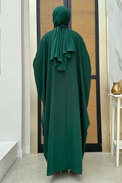 Bym Fashion Πέτρινη Κεντημένη Ντυμένη Abaya Κοστούμι 8499 Emerald