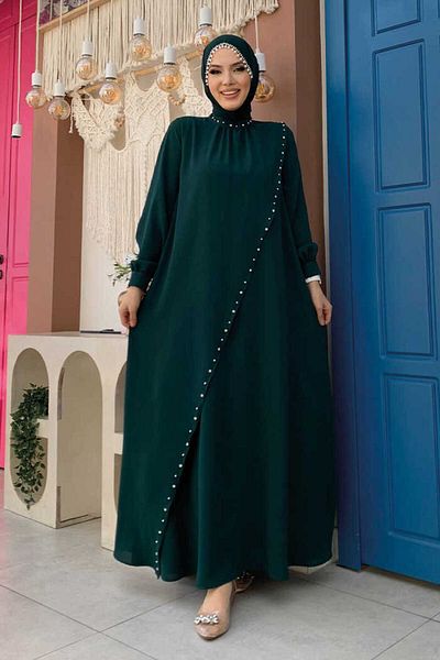 Bym Fashion Φόρεμα Cross Piece Look Pearl 3879 Emerald