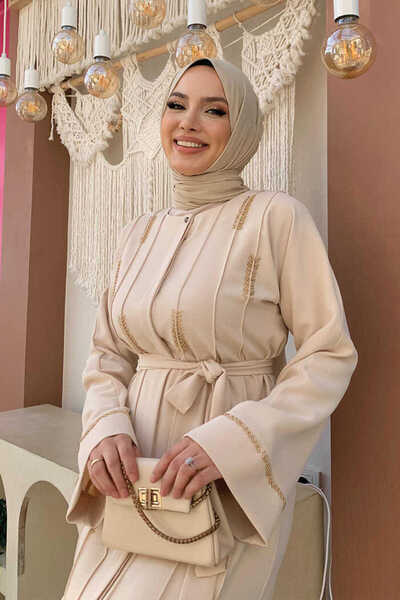 Bym Fashion Πλήρους μεγέθους Bead Embroidered Ferace - 7894 Stone