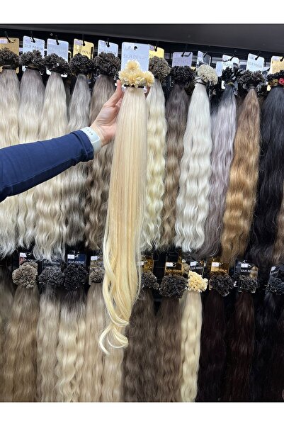 SILA 65 CM 50 ADET 0.6 GR %100 Doğal Gerçek İnsan Saçı Özbek  Platin Renk